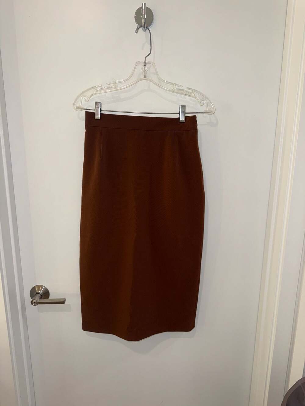 Prada Women's Brown High-Waisted Pencil Skirt, Size 42